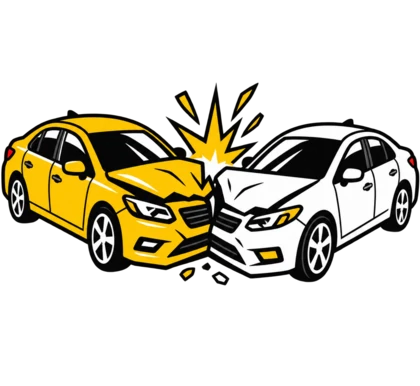 Two cars colliding